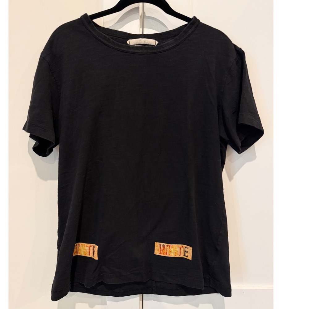 Off White T-Shirt Mens L Black EUC Rare Streetwear Virgil Abloh Luxury Tee